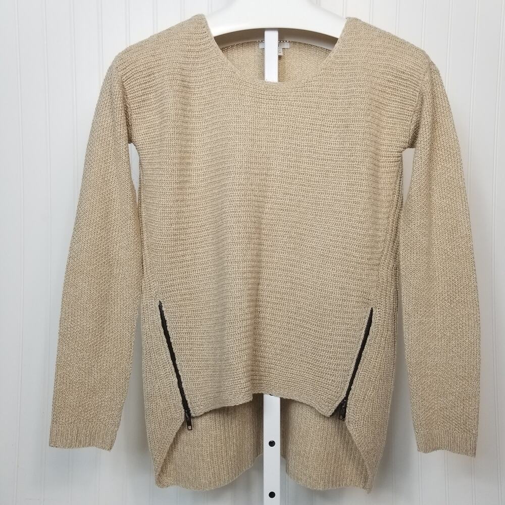 Bar III Zipper Accentβ Sweater Beige Small